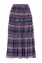Çok Renkli Ekose Desenli Maxi Boy A-Kesim/Çan Form Örme Etek TWOAW27ET00107 - 3
