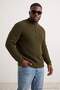 Khaki Regular Half Turtleneck Plain Knitwear Large Size Sweater Tmnaw24An00008 - 2