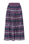 Çok Renkli Ekose Desenli Maxi Boy A-Kesim/Çan Form Örme Etek TWOAW27ET00107