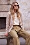 Wardrobe Essentials Bej Yumuşak Dokulu V Yaka Oversize Triko Hırka TWOAW27HI00100 - 3