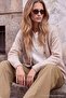 Wardrobe Essentials Bej Yumuşak Dokulu V Yaka Oversize Triko Hırka TWOAW27HI00100 - 2