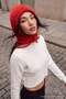 Red Soft Textured Tie-Back Knitwear Balaclava Beanie Twoaw26Br00002