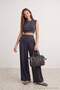 Antrasit Düz Fitted Kolsuz Wide Leg Soft Touch Esnek Örme Alt - Üst Takım TWOSS26AU00304 - 4