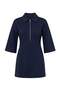 Lacivert Studio Collection A-line/Çan Form Polo yaka Fermuarlı Midi Örme Elbise TWOAW27EL00220