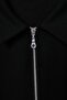 Black Soft Touch Polo Collar Zippered Oversize Cut Knitted Cardigan/Sweatshirt Twoaw27Sw00134 - 2