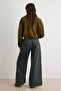 Koyu Mavi Vintage Yıkama Düşük Bel Ekstra Wide Leg Jeans TWOAW27JE00136 - 4