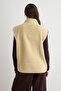 Stone Oversize/Wide Fit Pocket Detailed Zippered Plush Sleeveless Knitted Vest Twoaw26Ye00021 - 4