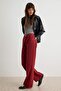 Bordo Yüksek Bel Wide Leg Geniş Paça %100 Pamuk Non-Stretch Jeans TWOSS24JE00140 - 2