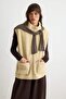 Stone Oversize/Wide Fit Pocket Detailed Zippered Plush Sleeveless Knitted Vest Twoaw26Ye00021 - 2