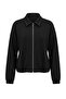 Black Soft Touch Polo Collar Zippered Oversize Cut Knitted Cardigan/Sweatshirt Twoaw27Sw00134