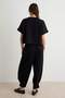 Siyah Oversize Dikiş Detaylı Dar Paça Soft/Yumuşak Dokunuşlu Örme Alt-Üst Takım TWOSS26AU00036 - 4