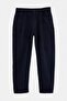Lacivert Kadife 100% Pamuk Straight Fit Boru Paça Normal Bel Kışlık Pantolon TMNAW27PL00014 - 5