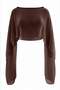 Brown Asymmetric Cut Unlined Chiffon Cape Party Woven Plus Size Blouse Tbbss26Af00313