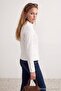 Ekru Kalın Çin Düğme Detaylı Fitted Dik Yaka Bele Oturan Örme Sweatshirt TWOAW27SW00016 - 5