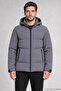 Men's Anthracite Waterproof Coat Nova Fabric Removable Hooded Zippers Detailed - 4