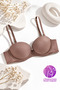 Extra Padded Double Push up Strapless Bra - Bronze Brown Micro Fabric with Removable Straps