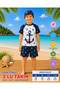 Boy's White Hat Swimsuit Set - 3 Pieces