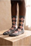 Children's plaid studded cotton socks
