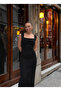 Women's Black Square Neck Sleeveless Long Elegant Party Evening Dress - 2