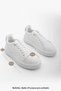 Women's Sneaker Thick Sole Gold Buckle Detailed Lace Up Sports Shoes Rofke White - 8