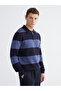 Esvab • Modern & Distinctive Devrik Roba Collar Striped Men's Knitwear Sweater - 2