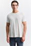 Men's Ecru Crew Neck Soft Touch Basic Regular Fit T-Shirt A62Y1037 - 5