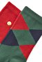 Boy's Striped Patterned Socks with Staple Detail, 2-Piece Socks, Green-Claret Red - 2