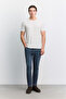 Men's Ecru Crew Neck Soft Touch Basic Regular Fit T-Shirt A62Y1037 - 6