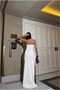 Women's flattering strapless mermaid maxi evening dress - 4
