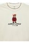 Long Sleeve Two-Thread Raised Cotton Crew Neck Sweatshirt with Teddy Bear Embroidery - 5
