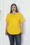 Women's V-Neck Plus Size T-Shirt with Slit and Stitched Hem