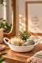 15289 Multi-Purpose Round Decorative Wicker Basket Organizer Bread Basket - White