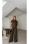 Women's Suede Suit with Vest and Pants - 6