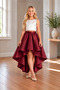 Girl's Asymmetrical Satin Skirt - 2