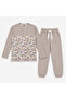 Women's Cotton Collared Buttoned Pocketed Gift Bundle and Dowry Set Light Brown Color Pajama Set Al50 - 5