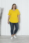 Women's V-Neck Plus Size T-Shirt with Slit and Stitched Hem - 4