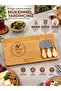 Decorative Cheese Presentation Board Breakfast Set with Natural Bamboo Knives - 2