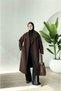 Bitter Brown Wide Cut Low Sleeve Double Breasted Cashmere Coat
