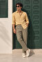 Men's Lace-Up Waist Side Pocket Green Jogger Pants