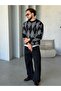 Baklava Patterned Soft Textured Knitwear Sweater m - Black Gray - 2