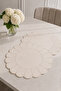 Embroidered Leather American Service Set of 2 Double-Sided Round Placemats 40X40 cm Almada Beige - 4