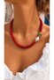 Crimped Coral Natural Stone Baroque Real Pearl Coral Natural Stone Design Necklace - 2