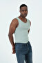 Men's Halter Neck Combed Cotton Camisole Fitted Fit Sportsman Lycra Athlete Mint - 3