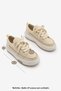 Women's High Sole Sneakers Linen Fabric Lace-Up Sports Shoes Hesna Beige - 8