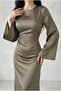 Back Drawstring Hijab Evening Dress - 2