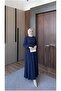 Shawl Collar Belted Long Dress - 6