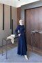Shawl Collar Belted Long Dress - 5