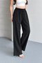 Women's tencel fabric high waist loose leg elastic waist loose pants - 2