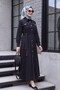 Stone Detailed Buttoned Jeans Dress - Black - 3