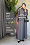 Shawl Collar Belted Long Dress - 2